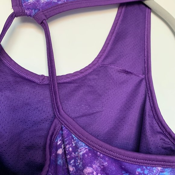 Gaiam Active Purple Marble Print Strappy Back Tank Top โ Size M - Picture 6 of 9